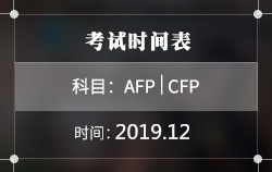 2019年12月AFP|CFP考试时间表